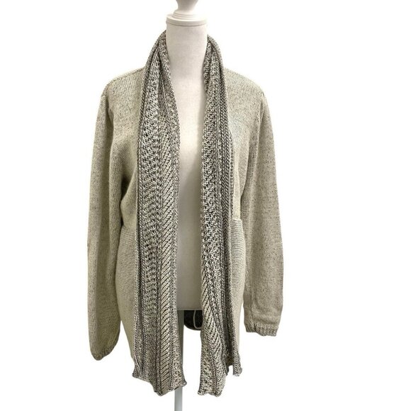 Peruvian Link 100% Alpaca Open Front Cardigan Sweater Cozy Gray size Medium - Picture 1 of 5